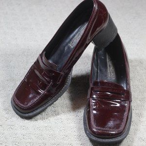 Ma Spiga Size 10.5 Maroon Patent Leather Loafers